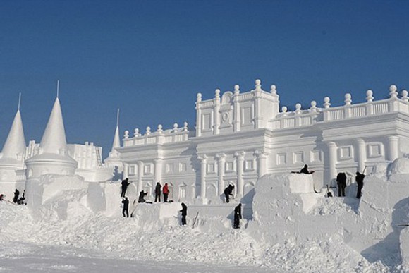 Snöskulpturer i Kina